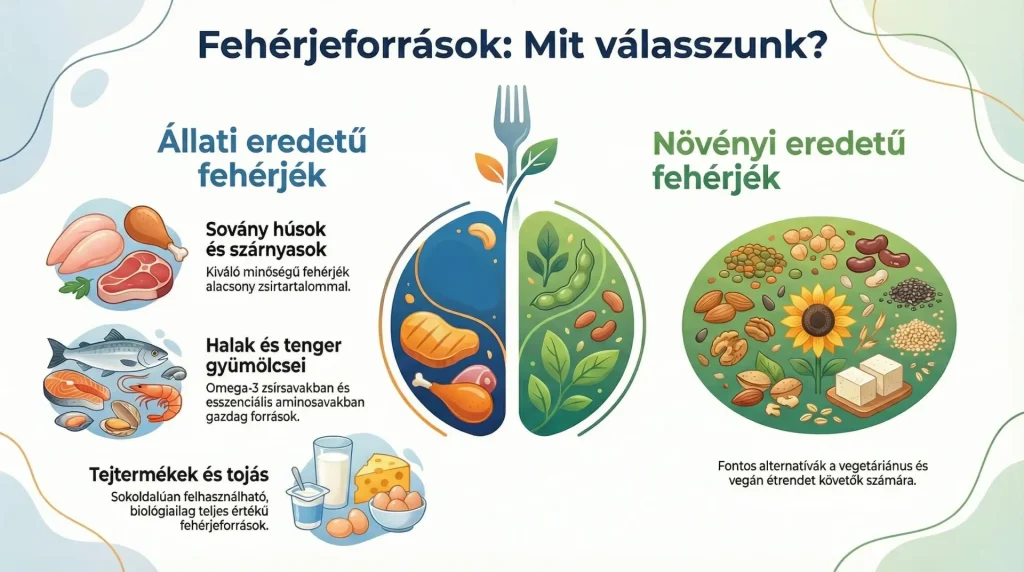 Fehérjék állati és növényei eredetű forrásai